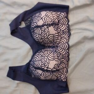 Navy crochet bikini top size 2x